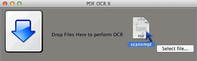 Drop PDF file onto PDF OCR X Application